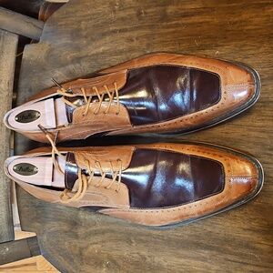 Stacy Adams Two Tone Split Toe Oxford - 14D Leather
